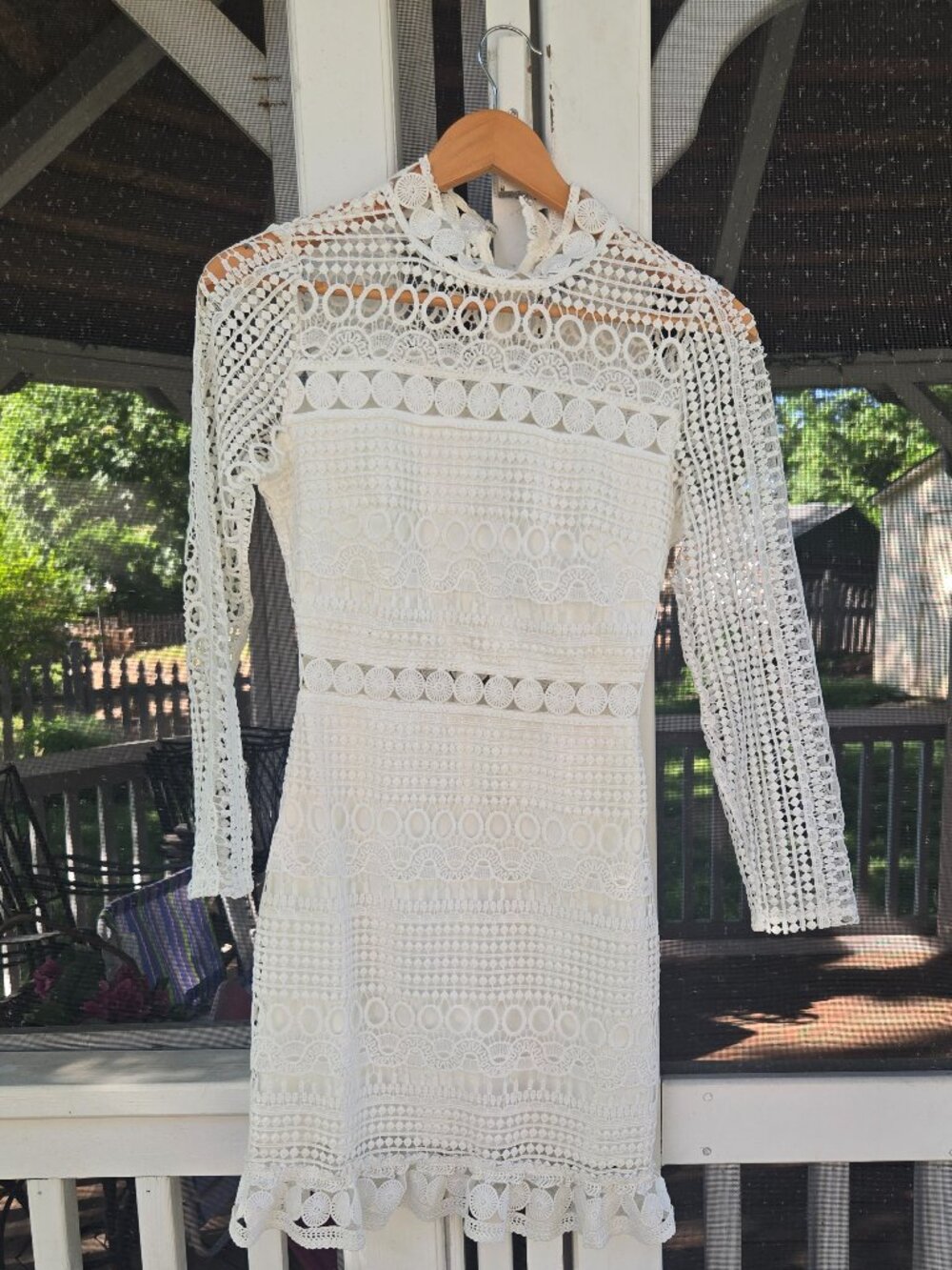 Long sleeve white lace mini dress from Two Sisters NWT!! - Picture 3 of 14